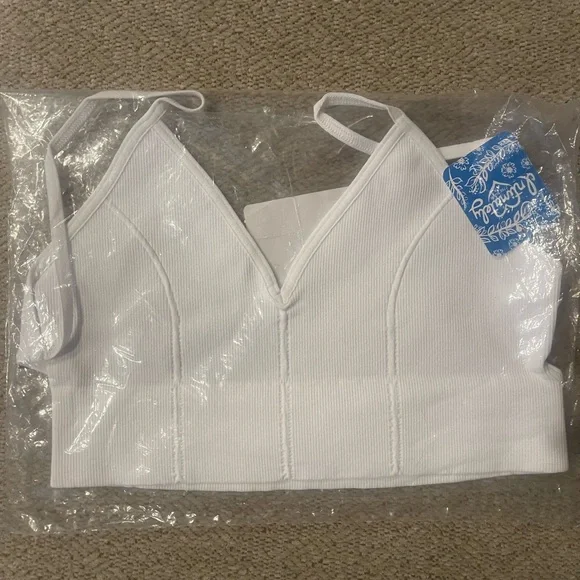 Free People White Ribbed Top - Picture 5 of 5